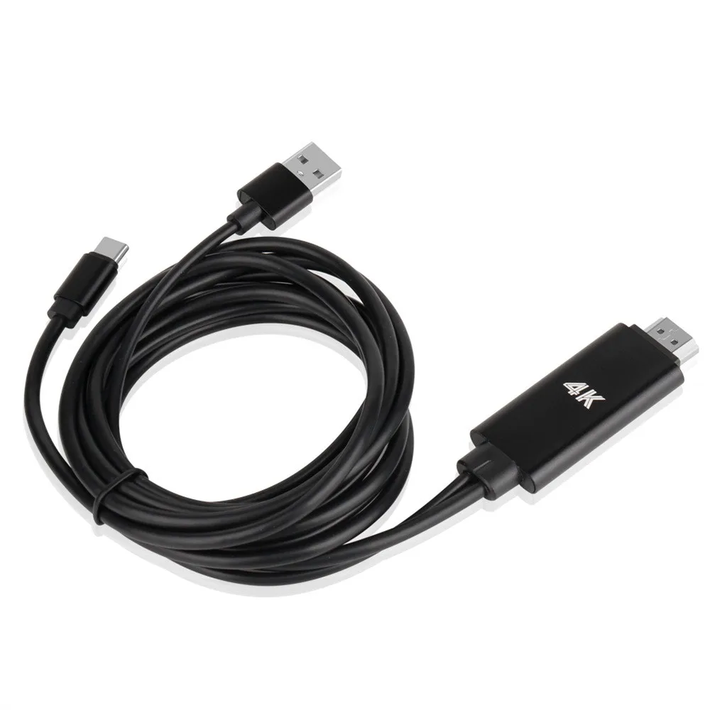 1 8 м USB C Type-C к HDMI 4K кабель HDTV TV цифровой av-адаптер для Samsung Note 9 разъем HD/USB/Type-C |