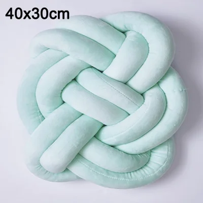 green 40x30cm Плюшевый узел мяч диван патио подушка ручной работы Декор Автомобиль отдых офис на заднем сиденье Подушка Дети Детская комната пиломатериалы мягкая Подарочная дешевая игрушка - Цвет: green 40x30cm
