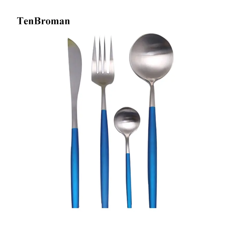 Столовые приборы TENBROMAN 4 шт./компл. столовые из нержавеющей стали Новое