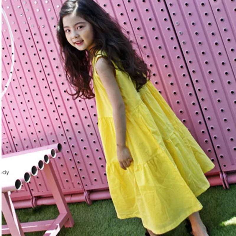 Длинное платье макси для крупных девочек 2020 г. Летнее Детское пляжное принцессы