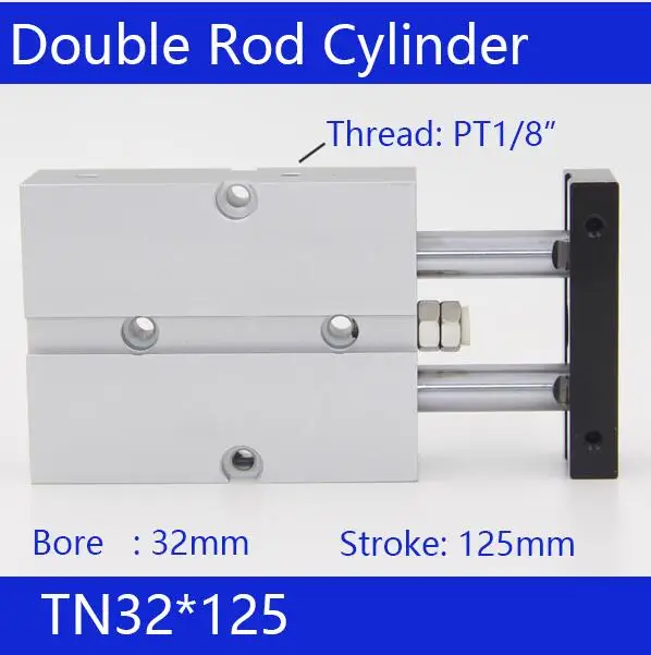 

TN32*125 Free shipping 32mm Bore 125mm Stroke Compact Air Cylinders TN32X125-S Dual Action Air Pneumatic Cylinder