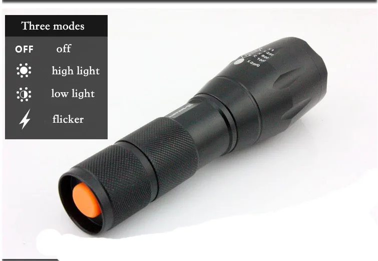 

Waterproof outdoor cycling Zoomable focusing LED Flashlight highlight lamp 18650/AAA electric torch