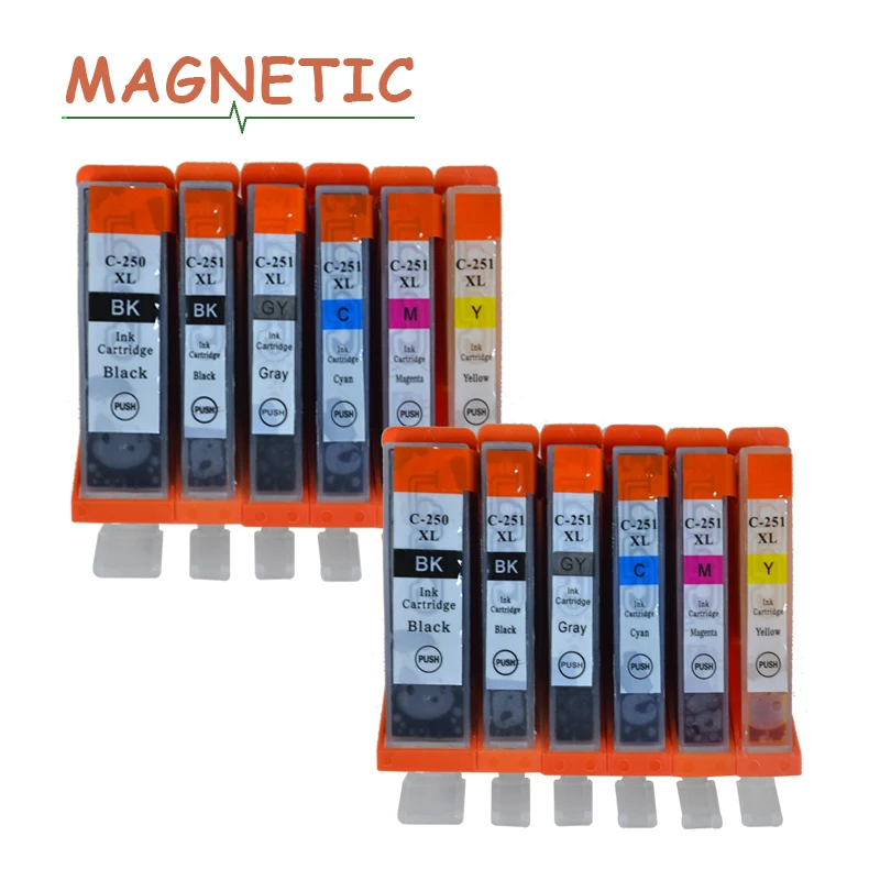 

12PCS PGI250 CLI251 ink cartridge for CANON IP7220 MG5420 MG5422 MX722 MX922 MG5520 MG6420 MG5522 MG6620 IX6820 pgi 250 cli 251