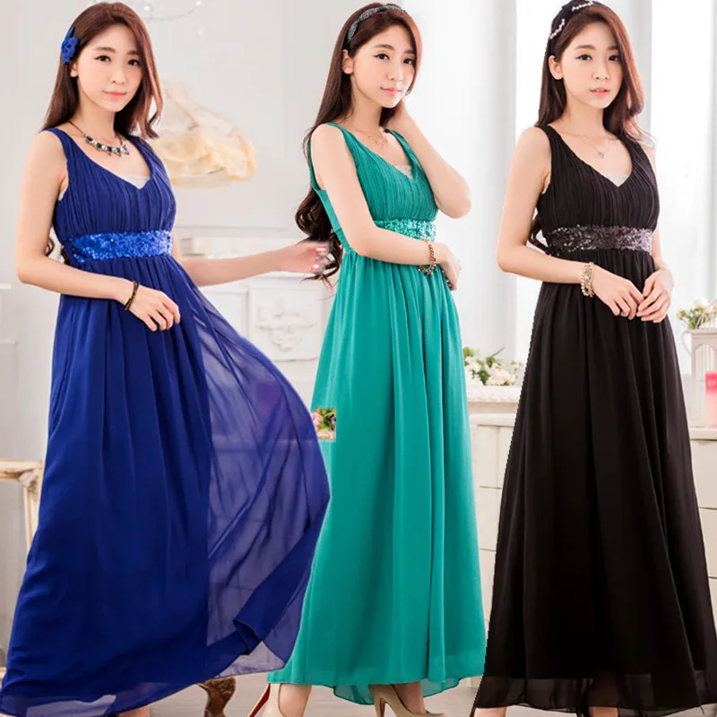 Женское длинное банкетное платье элегантное привлекательное шифоновое большого