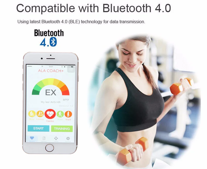 Bluetooth V4.0 Беспроводной спорта монитор сердечного ритма Фитнес CooSpo HR Сенсор