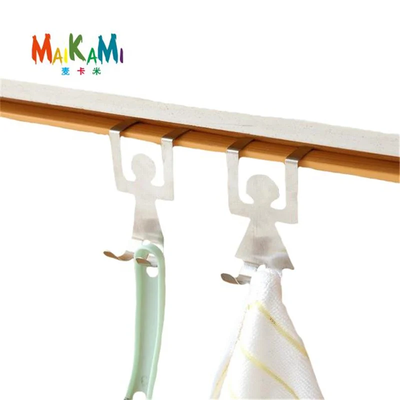 MAIKAMI 2 шт./компл. Крючки из нержавеющей стали в форме влюбленных домашняя кухонная
