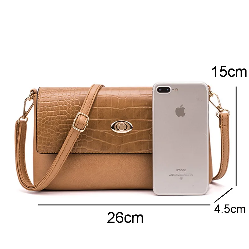 FUNMARDI Female Crossbody Bags High Quality PU Leather Women Bag Crocodile Pattern Shoulder Envelope Flap WLHB1843 |