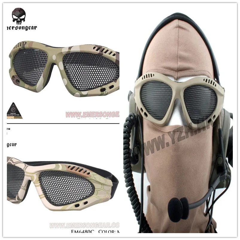 Тактические уличные очки защитное снаряжение нулевые с металлической сеткой для