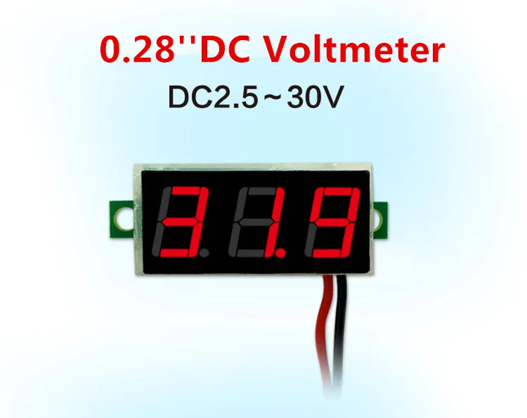 0.28 Inch Red Blue Digital LED Mini Display Module DC2.5V-30V DC0-100V Voltmeter Voltage Tester Panel Meter Gauge Motorcycle Car