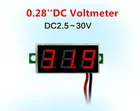 Цифровой вольтметр 0,28, светодиодный мини дисплей дюйма, красный, синий, модуль DC2.5V-30V, DC0-100V, тестер напряжения, измерительный прибор с панелью, для мотоциклов, автомобилей
