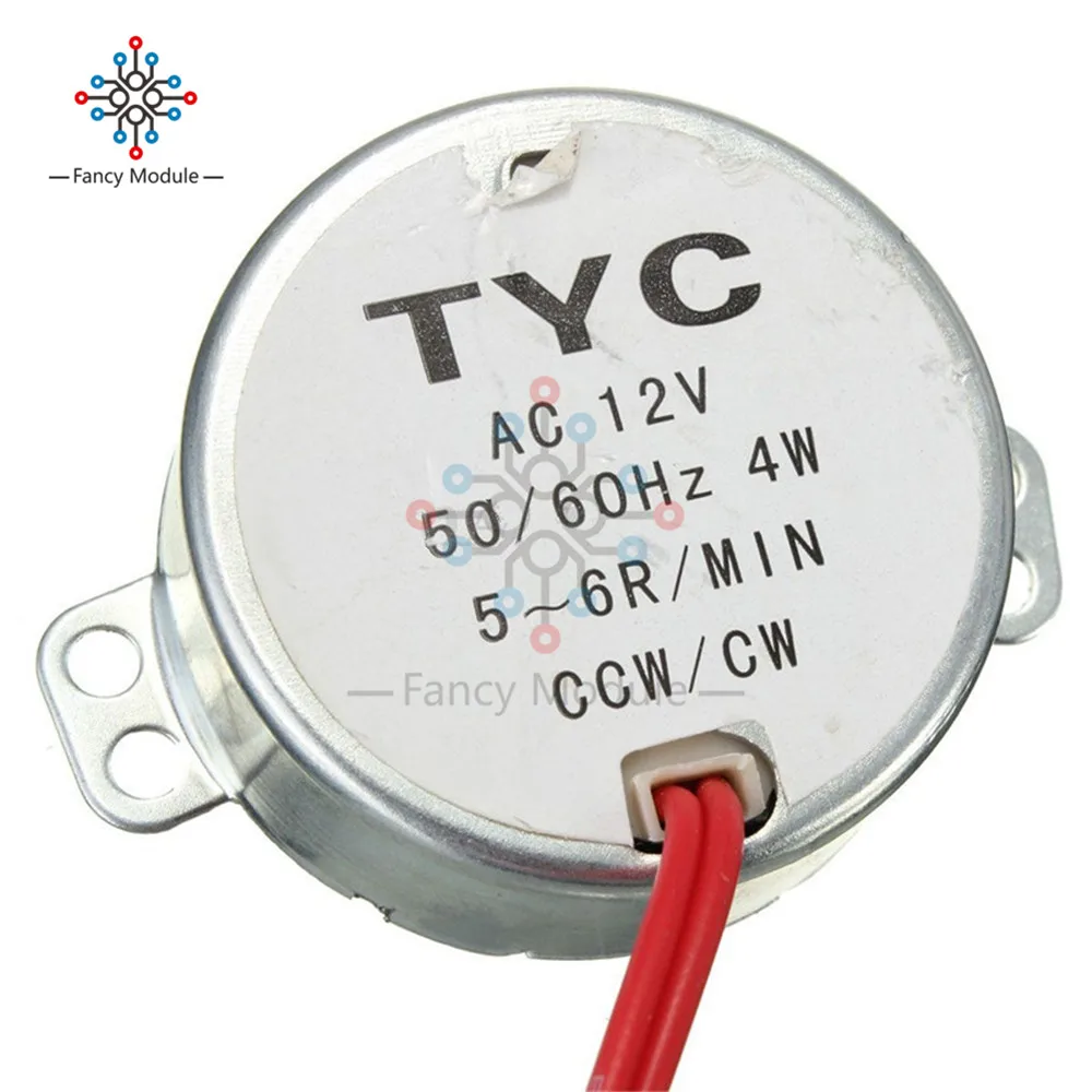 Фото Синхронный двигатель Pro TYC 50 12 В 4 Вт 50/60 Гц 5 / 6 об/мин CW CCW микроволновая печь мотор Синхронный двигатель Pro TYC 50 12 В 4 Вт 50/60 Гц 5 / 6 об/мин CW CCW микроволновая печь мотор