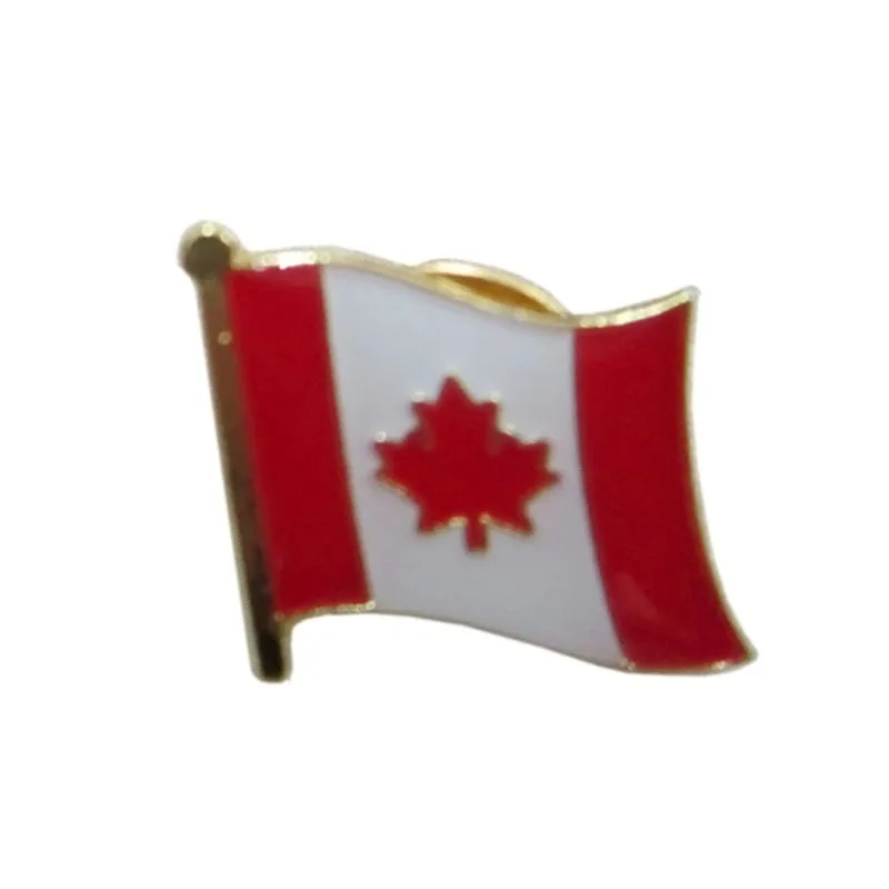 Металлические значки с флагом Канады + Железная латунь покрытием из железа