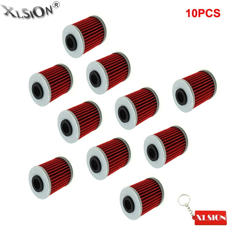 XLSION 10 шт. масляные фильтры для SUZUKI RMZ 250 RMZ450 Kawasaki KX250 2006 2007 2008 KX250F 2004 2015 KX450F 2016|oil
