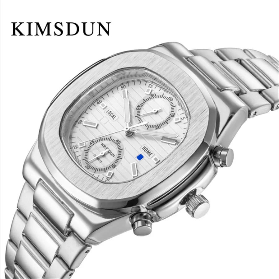 KIMSDUN Мужские часы военные Роскошные Брендовые Часы мужские кварцевые из