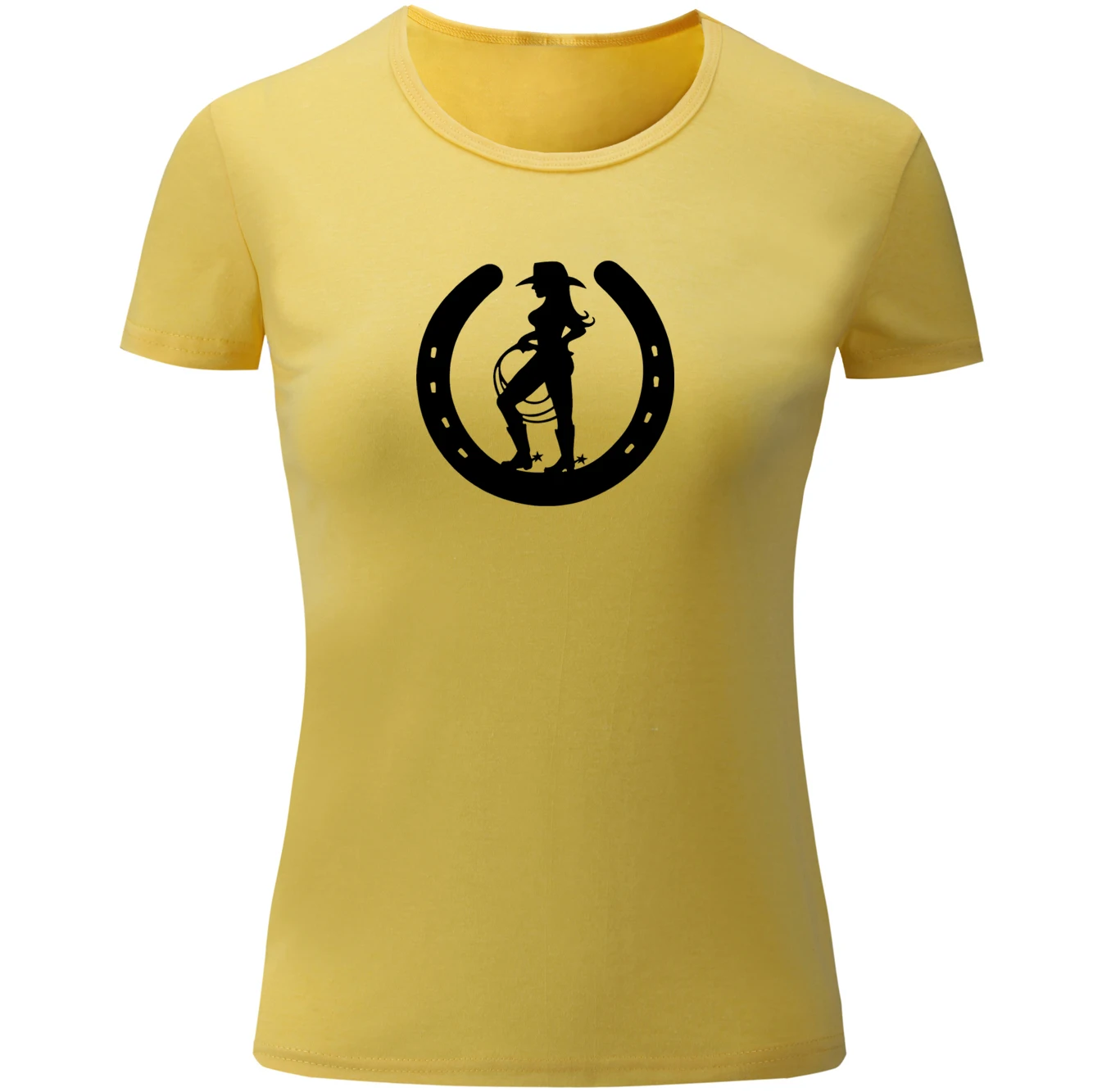 IDzn уличный стиль ковбойская одежда Подкова футболка с коротким рукавом женская