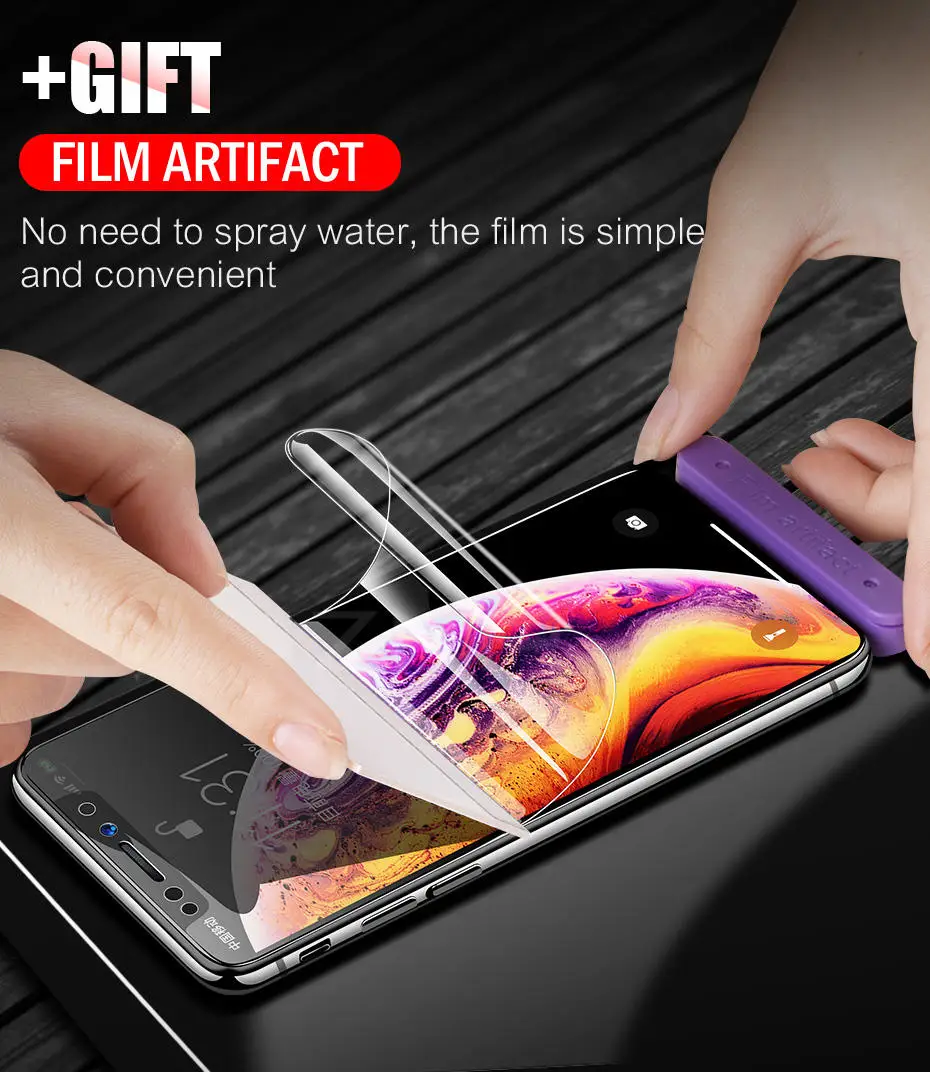 ZNP, мягкая Гидрогелевая Защитная пленка для iPhone X, XR, XS, Max, Защита экрана для iPhone 6, 6s, 7, 8 Plus, X пленка(не стекло