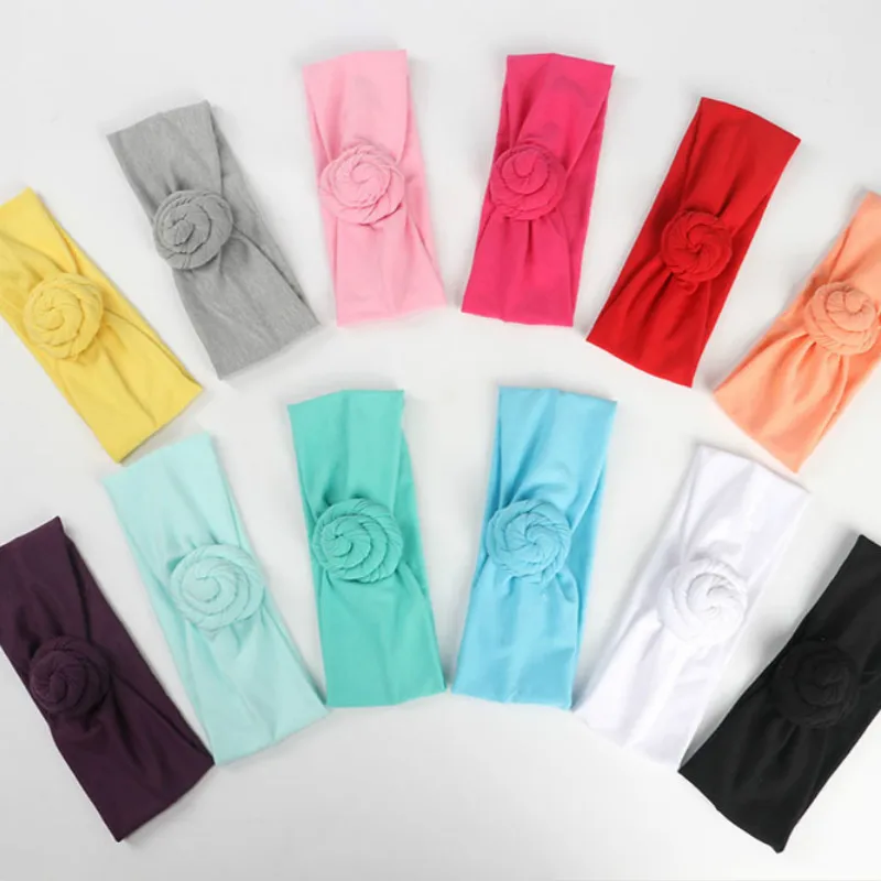 Повязка на голову с узлом для новорожденных 10 шт. цельный тюрбан повязка девочек