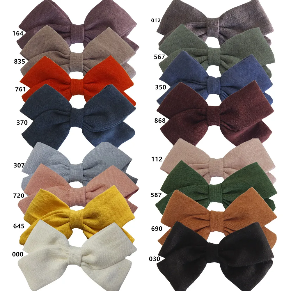 Бутик ткань лук зажимы для волос банты заколки Заколки хлопок Hairbow дети девушки