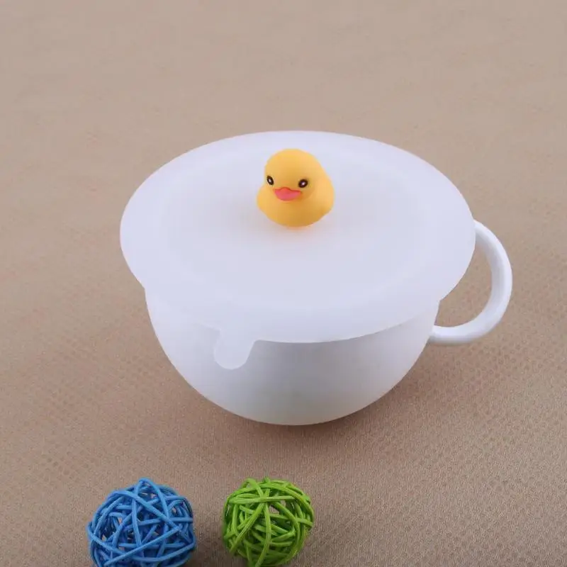 1 шт. силиконовая крышка для стакана с ложкой в виде милых мультяшных