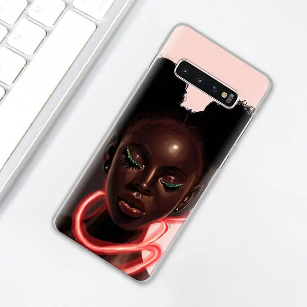 005 Черная девочка меланин поппин королева чехол для телефона для samsung Galaxy S10e S10 Plus S7 S8 S9 Plus Note 8 9 M10 M20 M30 жесткий чехол - Цвет: 005