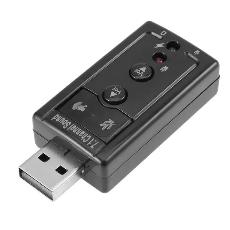 1 шт. Мини Внешний USB 2,0 Звуковая карта 7,1 канальный 3D аудио адаптер конвертер+ 3,5 мм наушники интерфейс микрофона для ПК компьютера