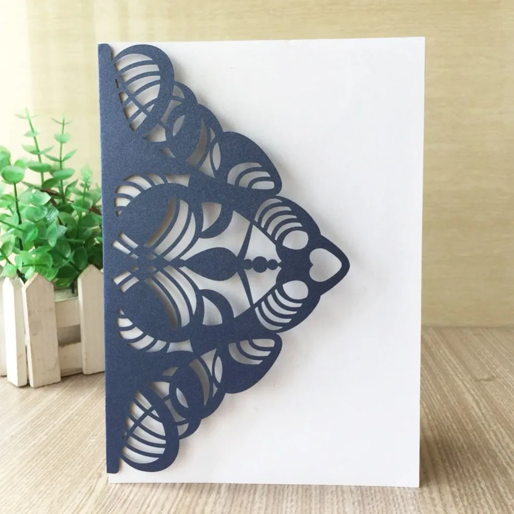 Элегантные желтые полые королевские короны 35 шт./лот свадебные приглашения на