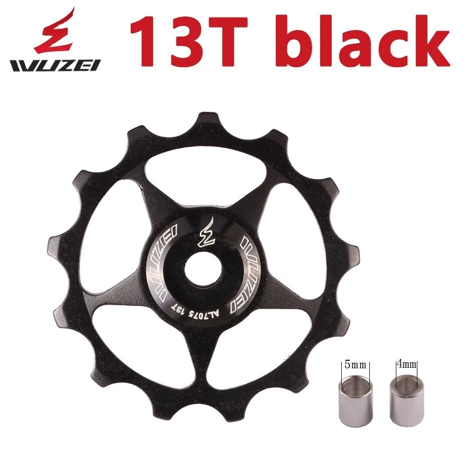 13T bearing black 1 шт. горный велосипед задний переключатель направляющий натяжной шкив из алюминиевого сплава 13 т Натяжное колесо MTB/дорожный велосипед задний переключатель запчасти - Цвет: 13T bearing black