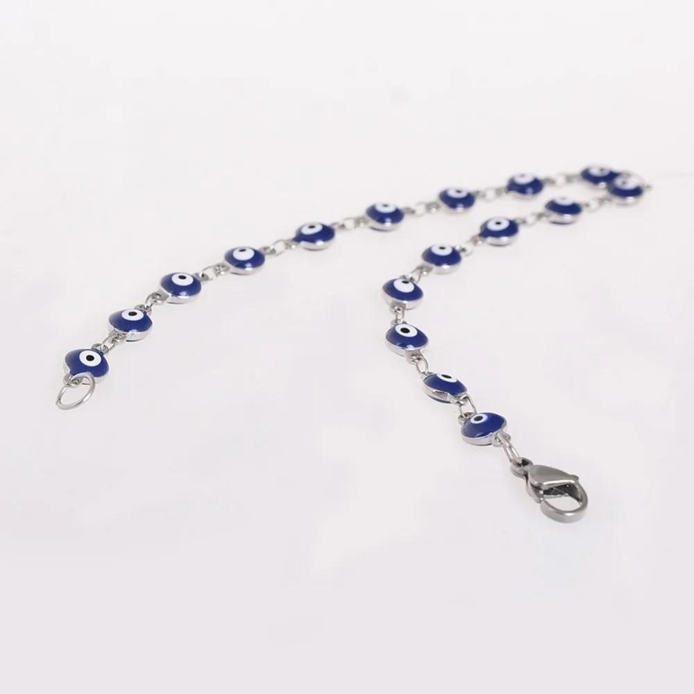 Новый дизайн синий кристалл камень циркон от сглаза &quotцепи Шарм Браслеты