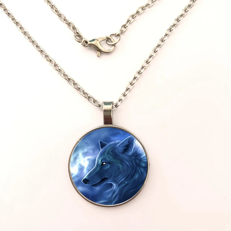  GDRGYB 2019 хит! 3D Волчья Голова Ожерелье Античное Стекло ожерелье Винтажные