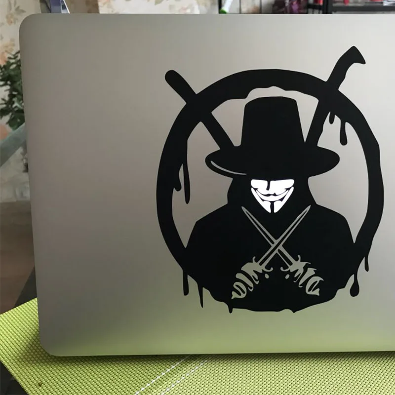 Виниловая креативная наклейка V для ноутбука Vendetta для Apple MacBook Skin Air 13 Pro retina 11 12 15 дюймов Mac notebook наклейка