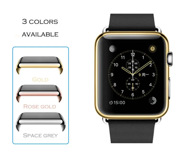 Модный металл гальванических чехол для apple watch полный обложка я часы укрытие