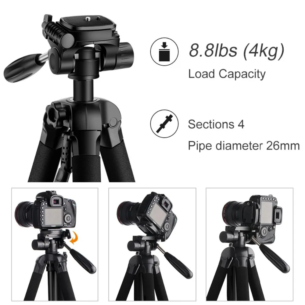 K & F Concept TM2624L черный Портативный компактный штатив Трипод для камеры 70 дюймовый