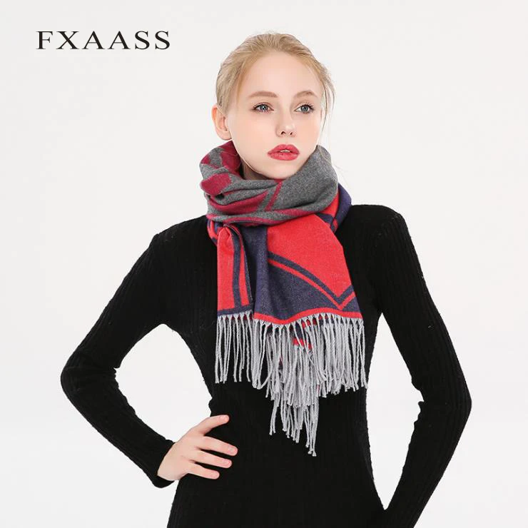 Новинка осень/зима геометрическая шаль FXAASS Модный женский большой шарф