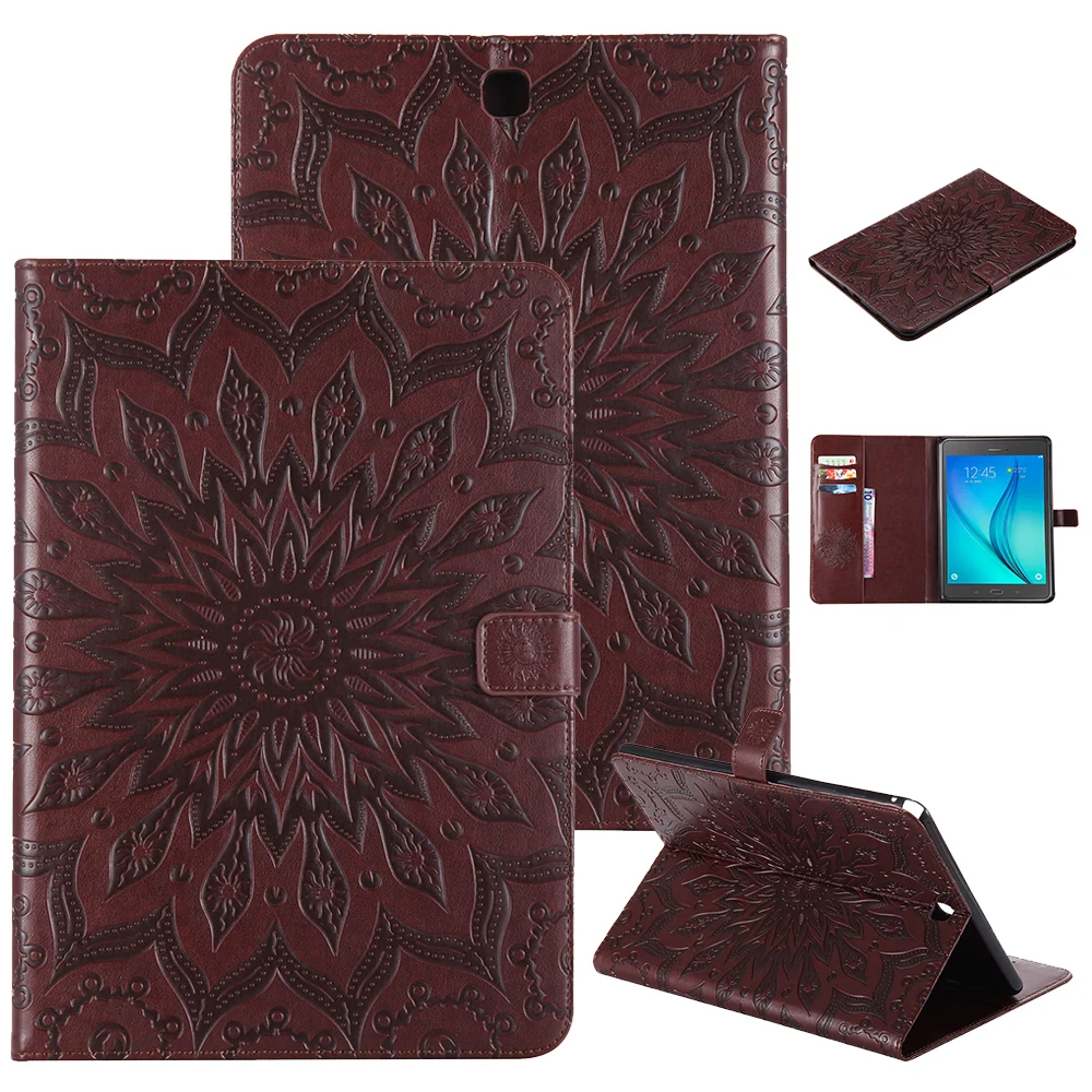 Brown Shockproof Case Auto Sleep Wake Smart Cover For Samsung Galaxy Tab A 9.7'' SM T550 P550 P555 T555C Case Leather Tablet Cover - Цвет: Brown