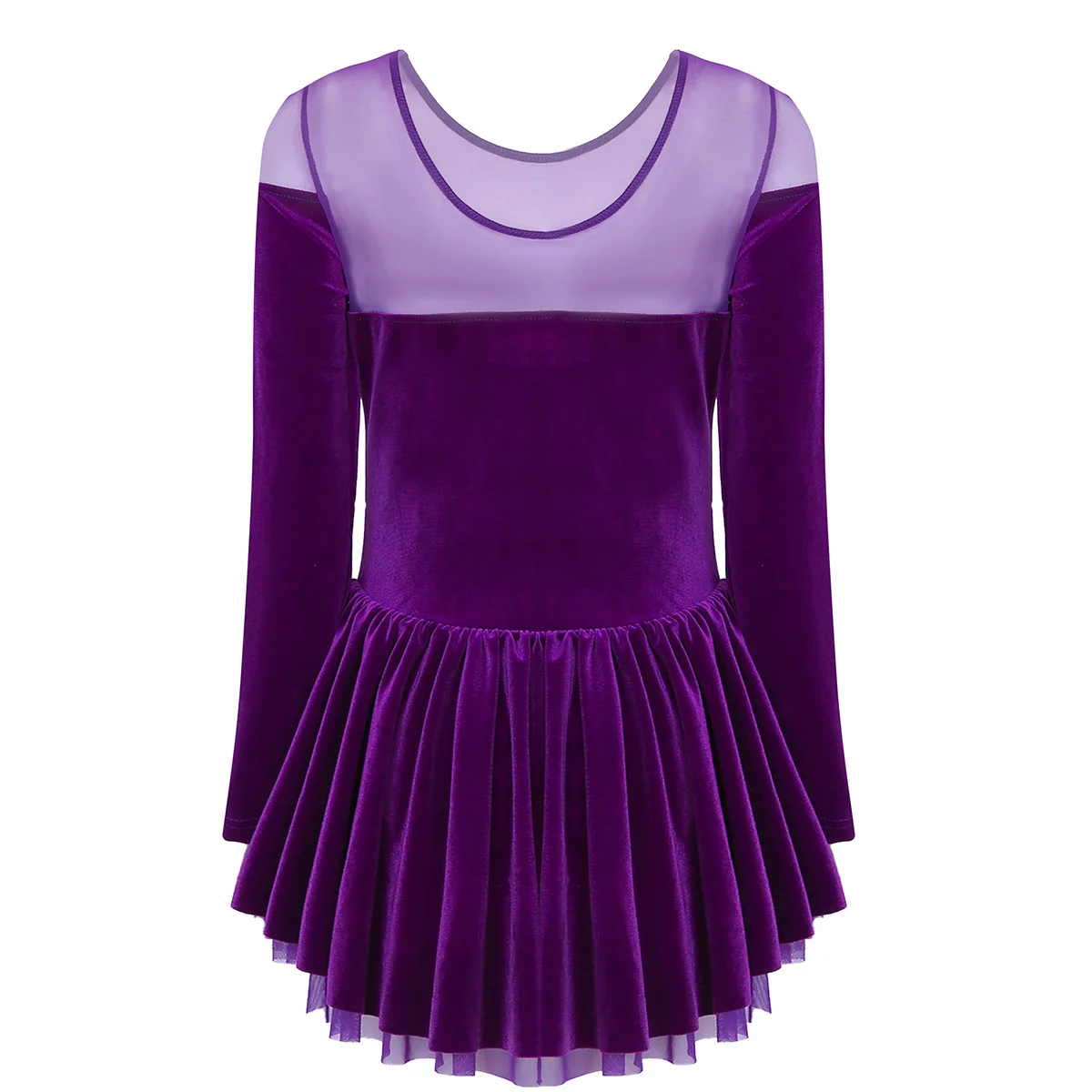 TiaoBug женское бархатное балетное платье-пачка с длинным рукавом для взрослых