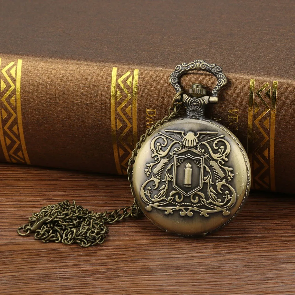 Часы мужские в стиле стимпанк винтажные бронзовые Кварцевые карманные винтажном