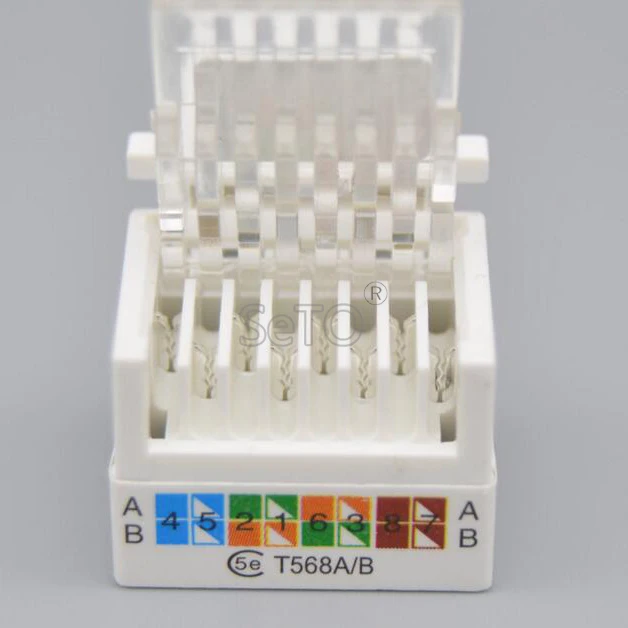 Сетевой модуль штепсельной вилки SeTo RJ45 Cat5e Keystone для розетки настенной