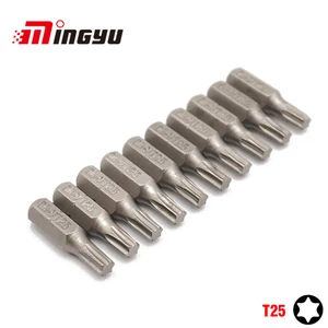 Набор бит для ремонта отверток Torx T25, 14 дюйма, 25 мм, 10 шт.