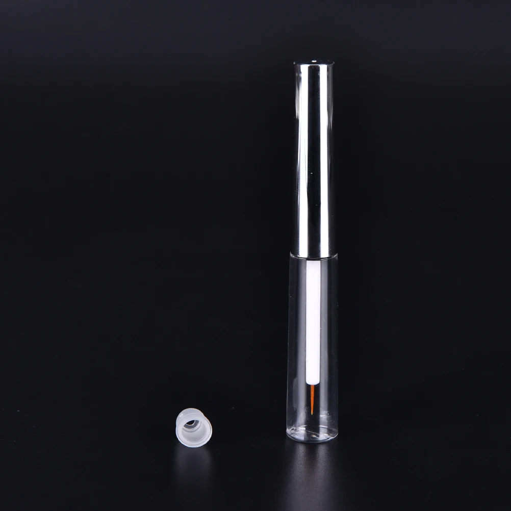 

8ml Tube Empty Eyeliner Transparent Suqare Cosmetic Container Liquid Eyeliner Bottle With Brush Cap hot sale