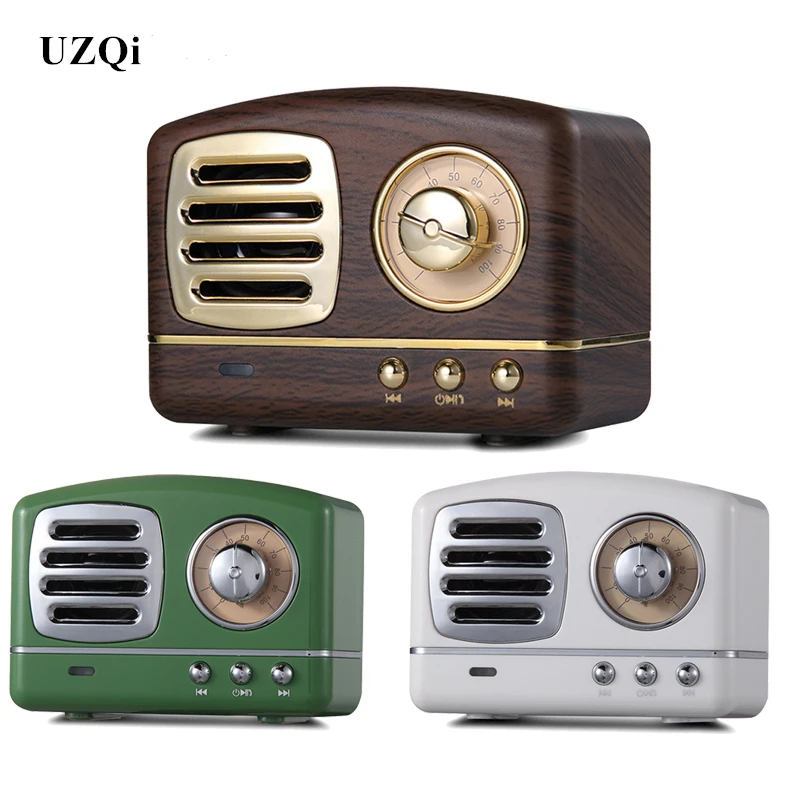 UZQi портативный динамик винтажный радиоприёмник 3D стерео HiFi Звук Мини Bluetooth
