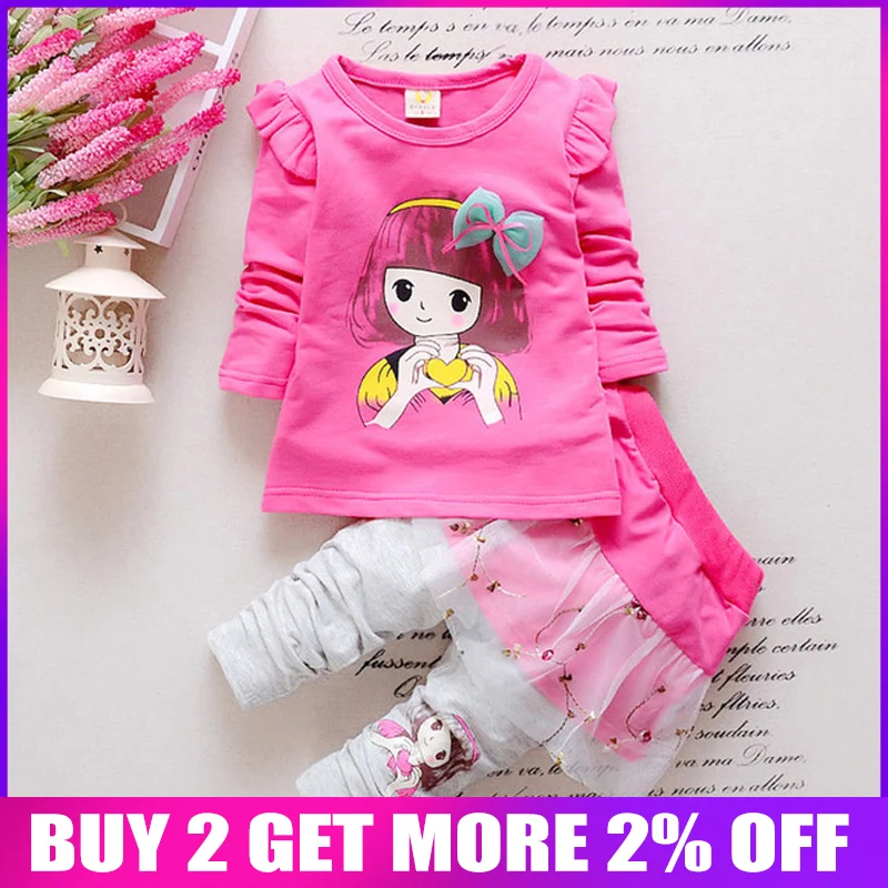 BibiCola комплект спортивной одежды для маленьких девочек весна-осень детские