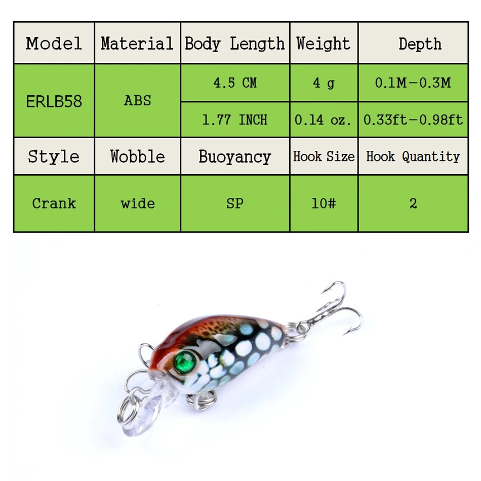 East Rain 4 5 см г окрашенная подвесная приманка для Пресноводной морской рыбалки SP