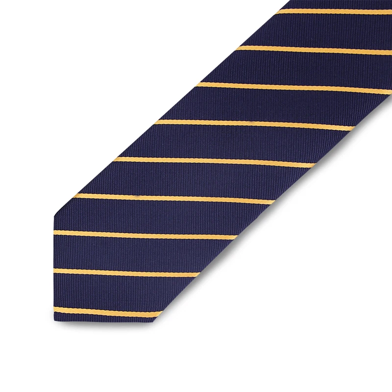 Мужские галстуки 7 см классические темно синие полосатые из микрофибры высокого