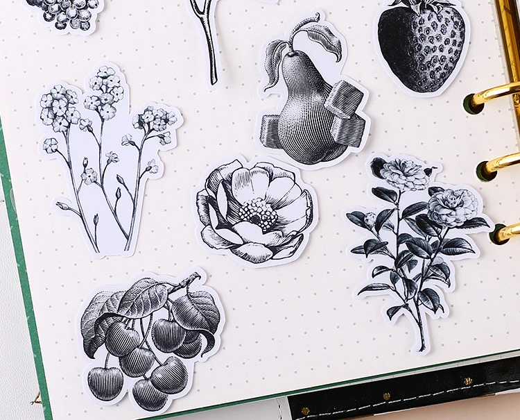 24 шт креативное милое ссамозакрывающийся крафт-черно-белые цветы для