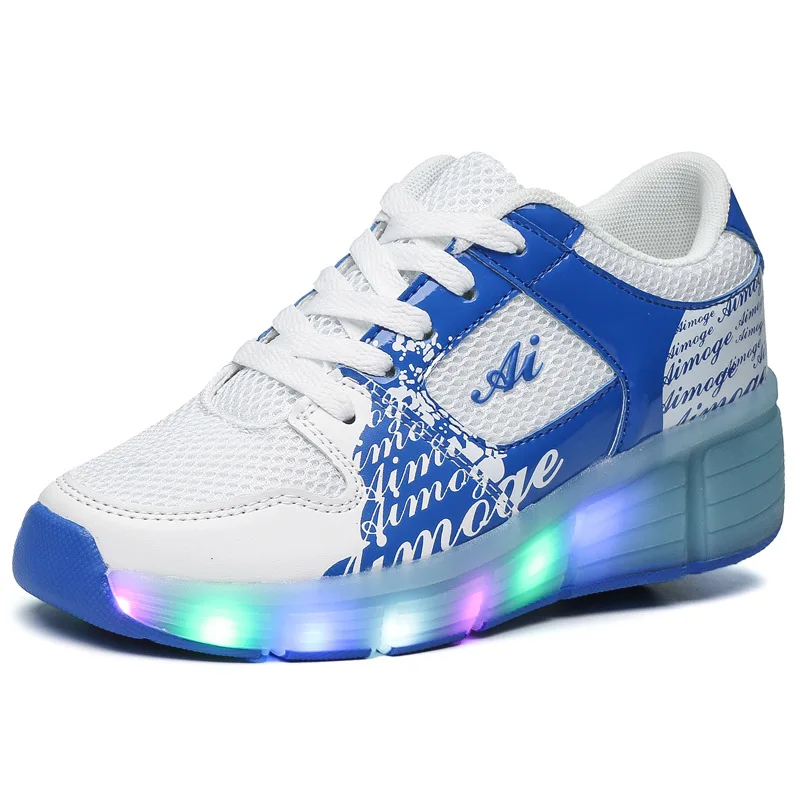 Eur27-37 Heelys Jazzy Junior для девочек и мальчиков светодиодный светильник обувь катания на