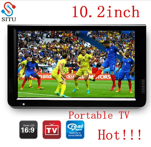 HD портативное ТВ 10 дюймов цифровые и аналоговые светодиодные телевизоры