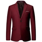 (10 цветов) Высококачественный мужской блейзер Новинка 2019 мужской тонкий однотонный пиджак Модный деловой мужской костюм большого размера