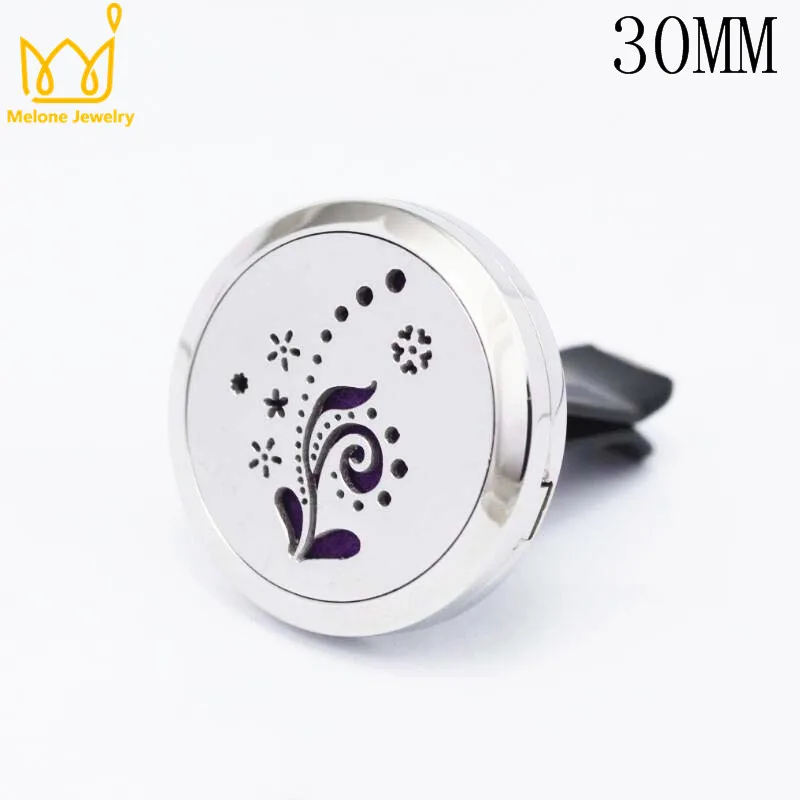 Tree 30mm 316L Stainless Steel Car Accessories Essential Oil Diffuser Locket Clip Aromatherapy Pendants 10 Free Pads | Украшения и
