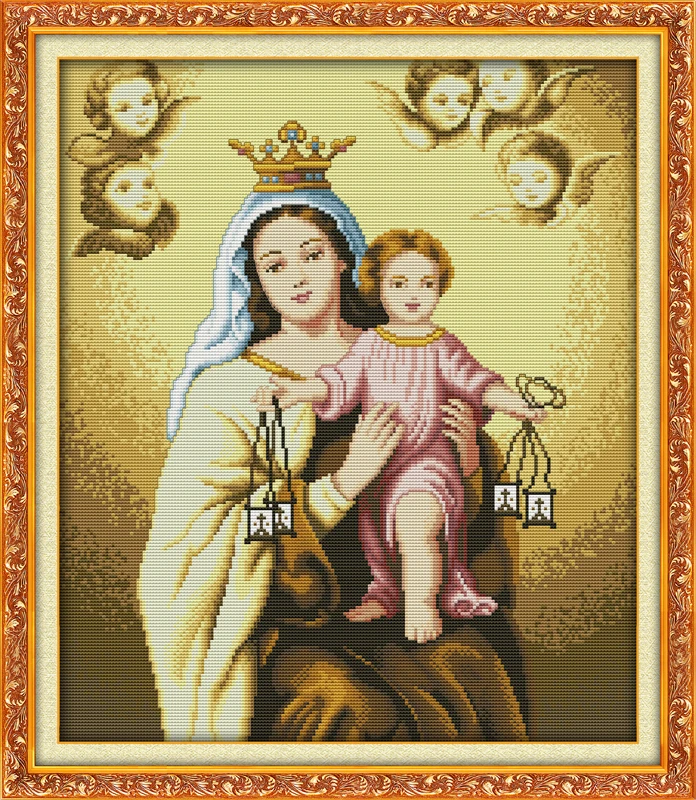 

Holy mother & holy son(1) cross stitch kit people 18ct 14ct 11ct count print canvas stitches embroidery DIY handmade needlework
