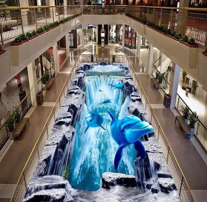 Romantic and warm 3d floor mural wallpaper modern Flowers flooring for Shopping mall kitchen | Обустройство дома